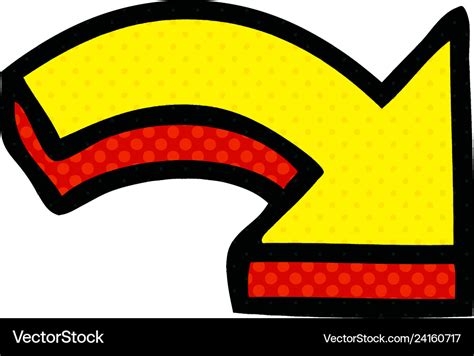 Comic book style cartoon directional arrow Vector Image