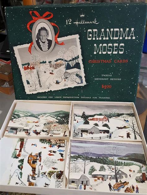 Vintage 1950's Grandma Moses artist folk art Christmas Cards mint in ...