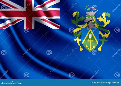 Pitcairn Islands Realistic Flag Illustration. Stock Illustration - Illustration of country, flag ...