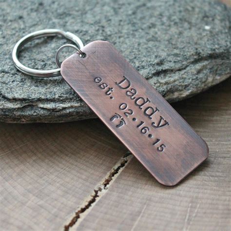 Personalized Copper Keychain Rustic Custom Message - Brad Keychain | 2 ...