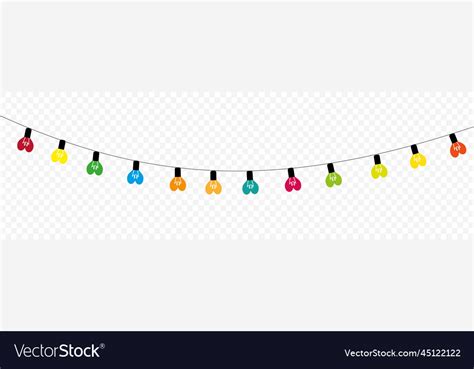 Christmas lights string on transparent background Vector Image