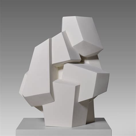 Abstract White Plaster Cubist sculpture, 1960s | #150547