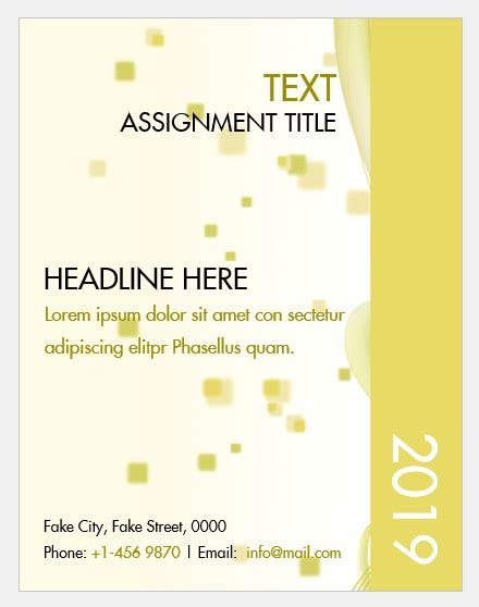 Assignment Cover Page Templates for MS Word | Edit & Print