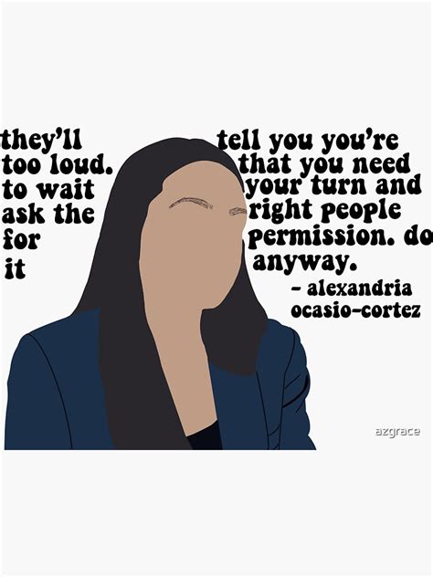 "aoc quote " Sticker for Sale by azgrace | Redbubble