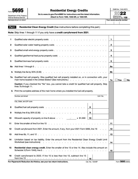 IRS Form 5695. Residential Energy Credits | Forms - Docs - 2023