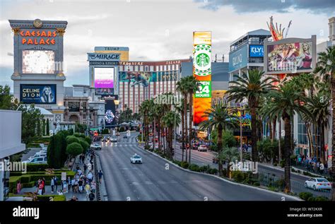 Las Vegas Nevada, USA. May 28, 2019. Las vegas strip aerial view in the ...