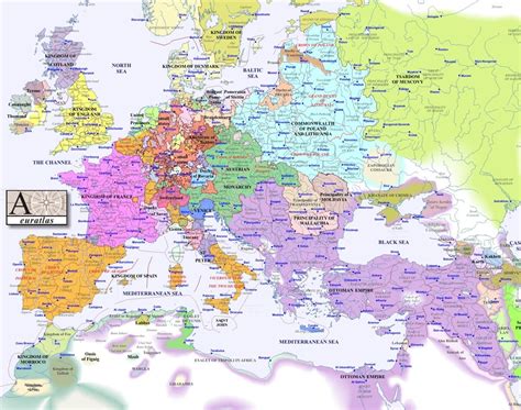 8-europe_map_1600.jpg (1280×1009) Year 1600 AD | Europe map, European map, Map