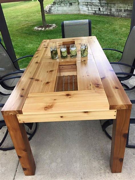 Diy Patio Table With Cooler