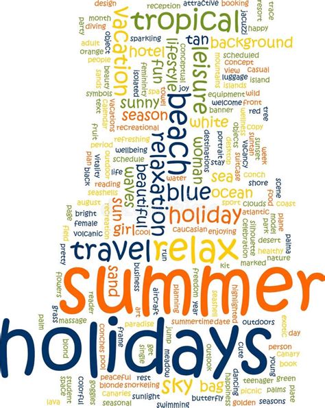 Summer holidays word cloud stock illustration. Illustration of ...