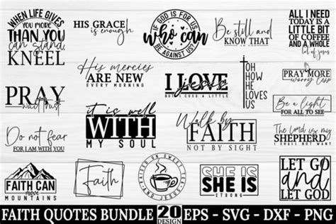 Faith Christian SVG Quotes Design Bundle Graphic by Five Star Crafting · Creative Fabrica