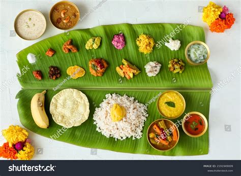 Traditional Onam Sadhya Rice Sambar Rasam Stock Photo 2191949009 ...