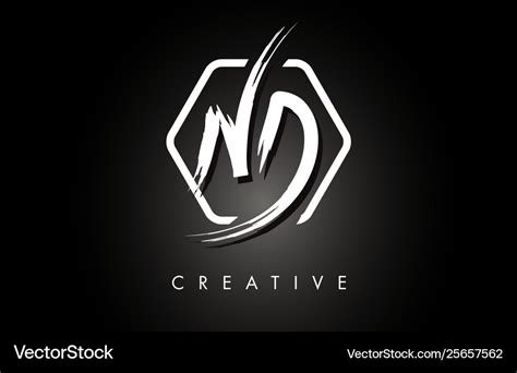 Nd n d brushed letter logo design with creative Vector Image