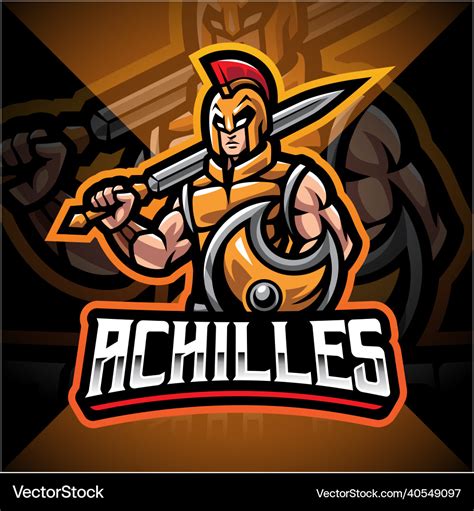 Achilles greek mascot esport logo design Vector Image