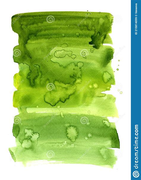 Set Watercolor Green Blobs, Isolated on White Background. Watercolor ...