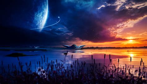 1336x768 Resolution Sci Fi Night Sky HD Laptop Wallpaper - Wallpapers Den