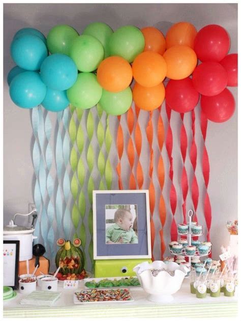 fun balloon streamer backdrop 1st Birthday Parties, Bday Party ...