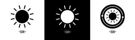 Sun logo set. Collection of black and white logos. Stock vector ...