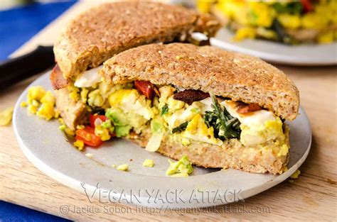 Tofu Scramble Breakfast Sandwiches - Vegan Yack Attack