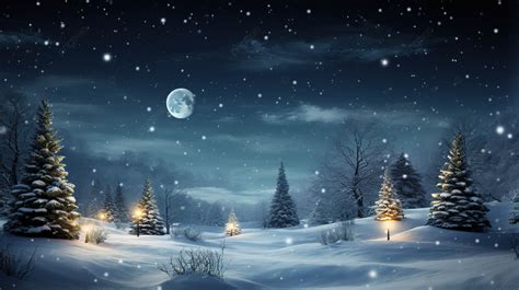 Night Time Scenery Images Winter Snowy Landscape Christmas Wallpaper Background, Wallpaper ...
