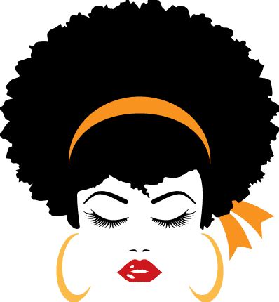 afro woman with hair bandage and earrings, black girl - free svg file ...