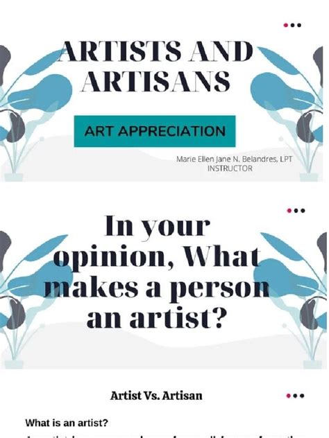 Artisan vs Artist | PDF