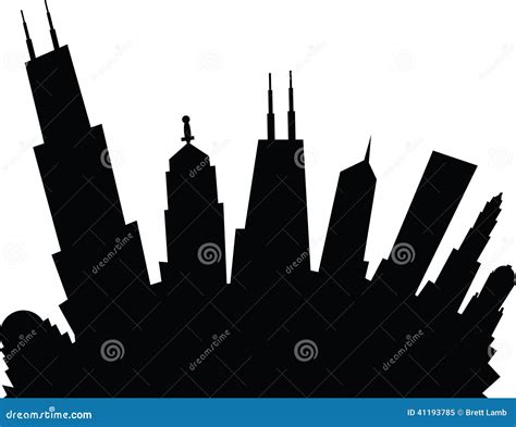 Cartoon Chicago stock illustration. Illustration of silhouette - 41193785