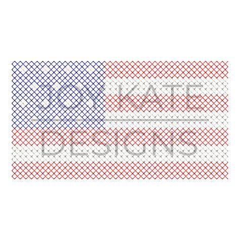 American Flag Cross Stitch Embroidery Design - Joy Kate Designs