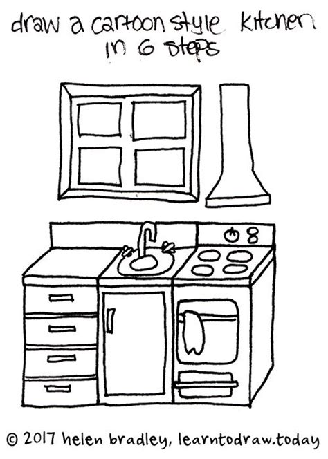 kitchen set drawing easy - Lita Casper