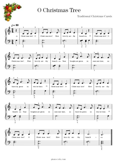 O Christmas Tree Piano Sheet Music - Pianocoda