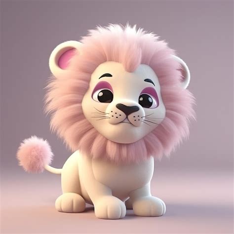 Premium AI Image | Cartoon Lion Baby Lion Lion 3D character Lion 2D ...