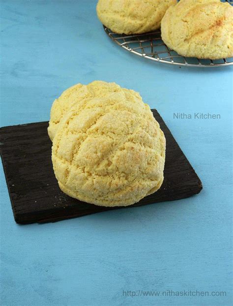 Melon Pan | Japanese Melon Bread Recipe - Nitha Kitchen