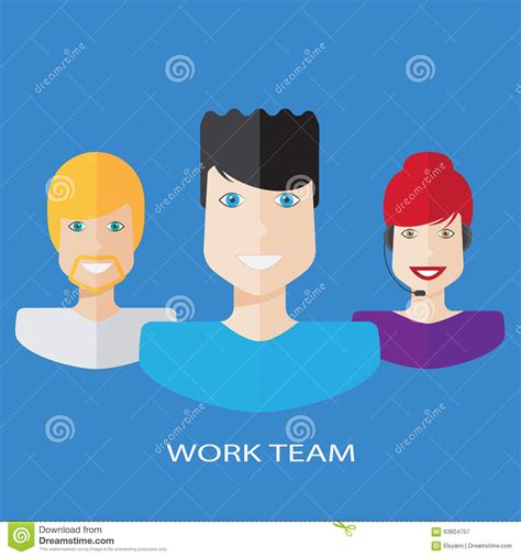 Flat Work Team Illustration Stock Vector - Illustration of team, support: 63604757