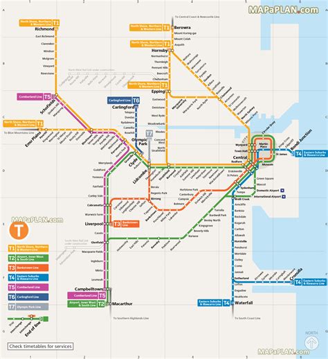 Sydney offline map - Official public transport rail network diagram of ...