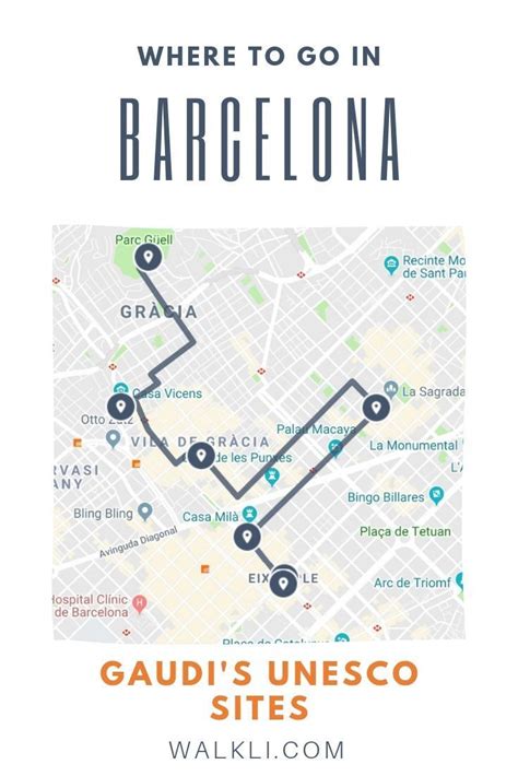 Where to go in Barcelona - Gaudi UNESCO tour - Free Travel Map | A self-guided walking tour map ...