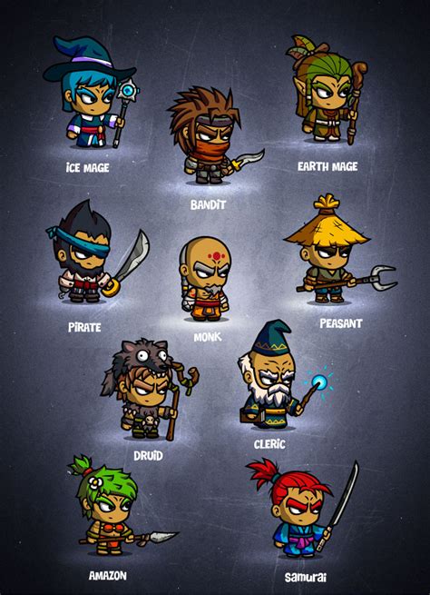 RPG Cartoon Characters - 2d game art | Illustrations ~ Creative Market