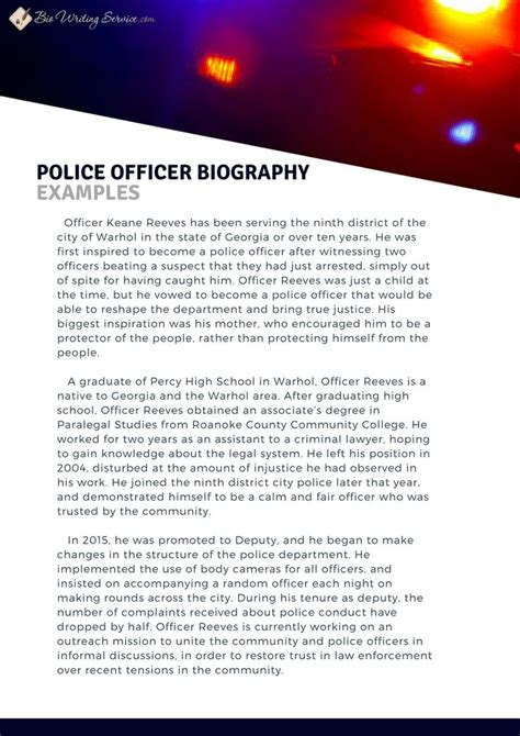 Best Police Officer Biography Writing Tips & Samples Here | Police officer, Officer, Police