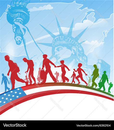 American people immigration Royalty Free Vector Image