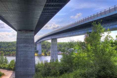 Different Views at the Big Kiel Canal Bridge in Northern Germany Stock ...