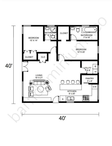 9 Stunning 40x40 Barndominium Floor Plans That Exceed All Expectations - Barndominium Homes (2024)