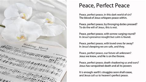 Peace, Perfect Peace (Lyrics) - Hymns for Weddings - YouTube