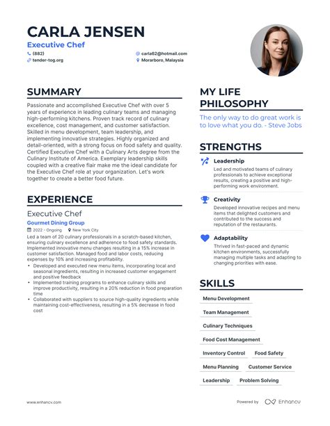 3 Successful Executive Chef Resume Examples And Writing Tips for 2024