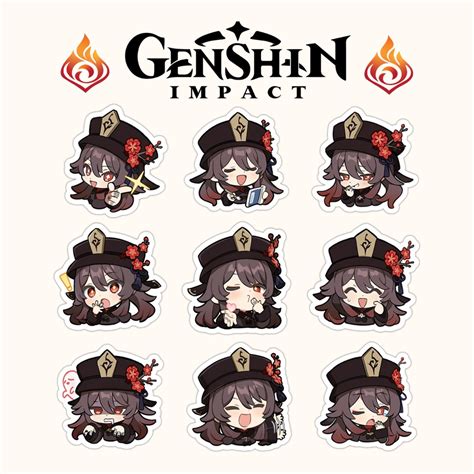 Genshin Impact Hutao Emoji Sticker Set (9pcs) | Shopee Philippines