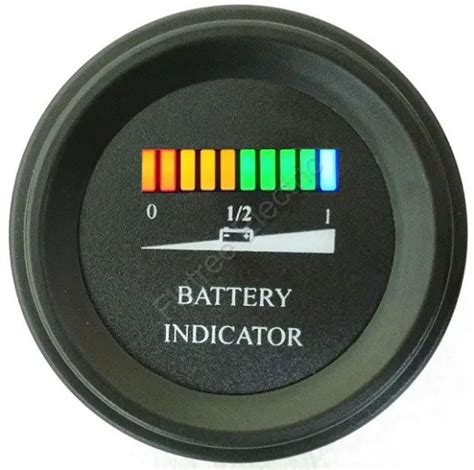 12V Round battery gauge 10 Bar LED Digital Battery Discharge Indicator meter for LSV NSV golf ...