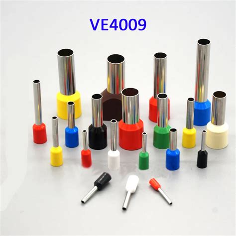 200PCS E4009 4.0mm Blocks Pin Tube Insulated End Terminal Wire Copper Crimp Connector European ...