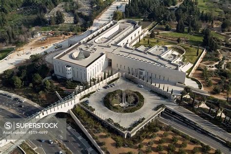 Aerial photograph of the Israeli Supreme Court in Western Jerusalem ...