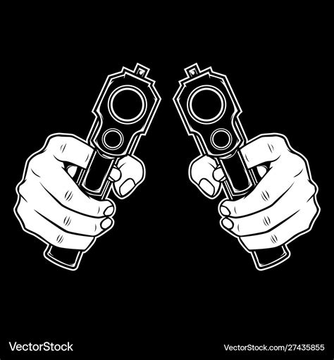 Hand holding a gun drawing Royalty Free Vector Image