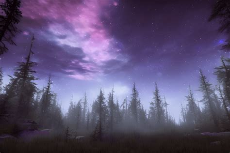 Forest Night Sky with Stars Fairy Tale Unreal Engine · Creative Fabrica