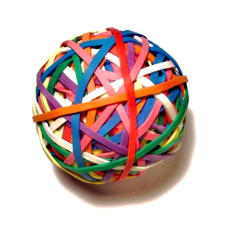 Office Rubber Band Ball Rainbow Colored 2.5 inches 2