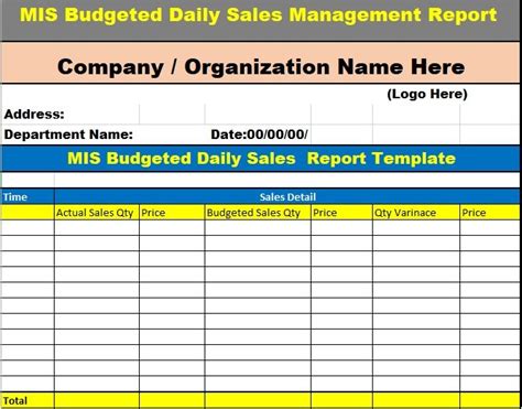 Download Free MIS Report Format in Excel & Word Templates - Best Collections