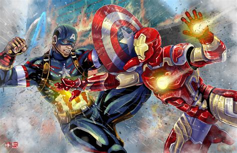 Iron Man Captain America Art Wallpaper,HD Superheroes Wallpapers,4k ...